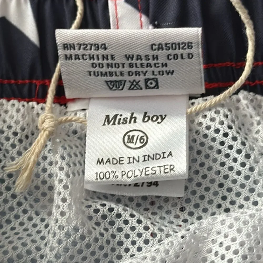 Mish Boys Navy Blue with White Stars Swim Trunks